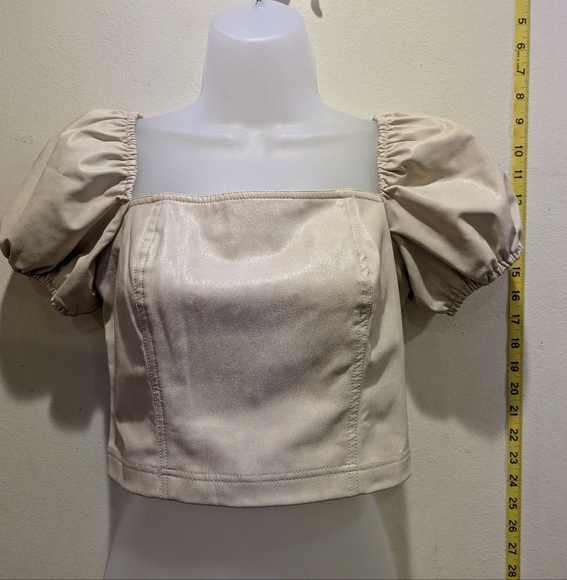 7 For All Mankind Tops - 7 For All Mankind Cream Puff Sleeve Blouse Size S